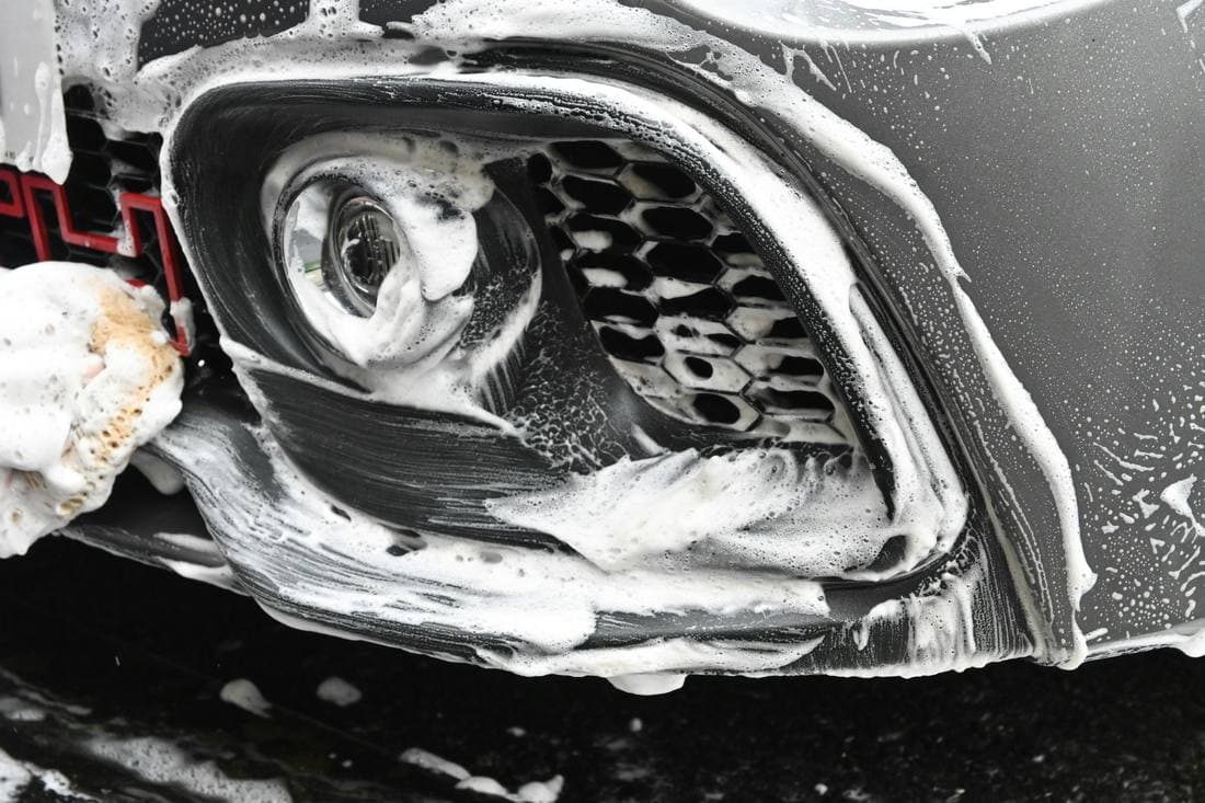 Headlight restoration close up