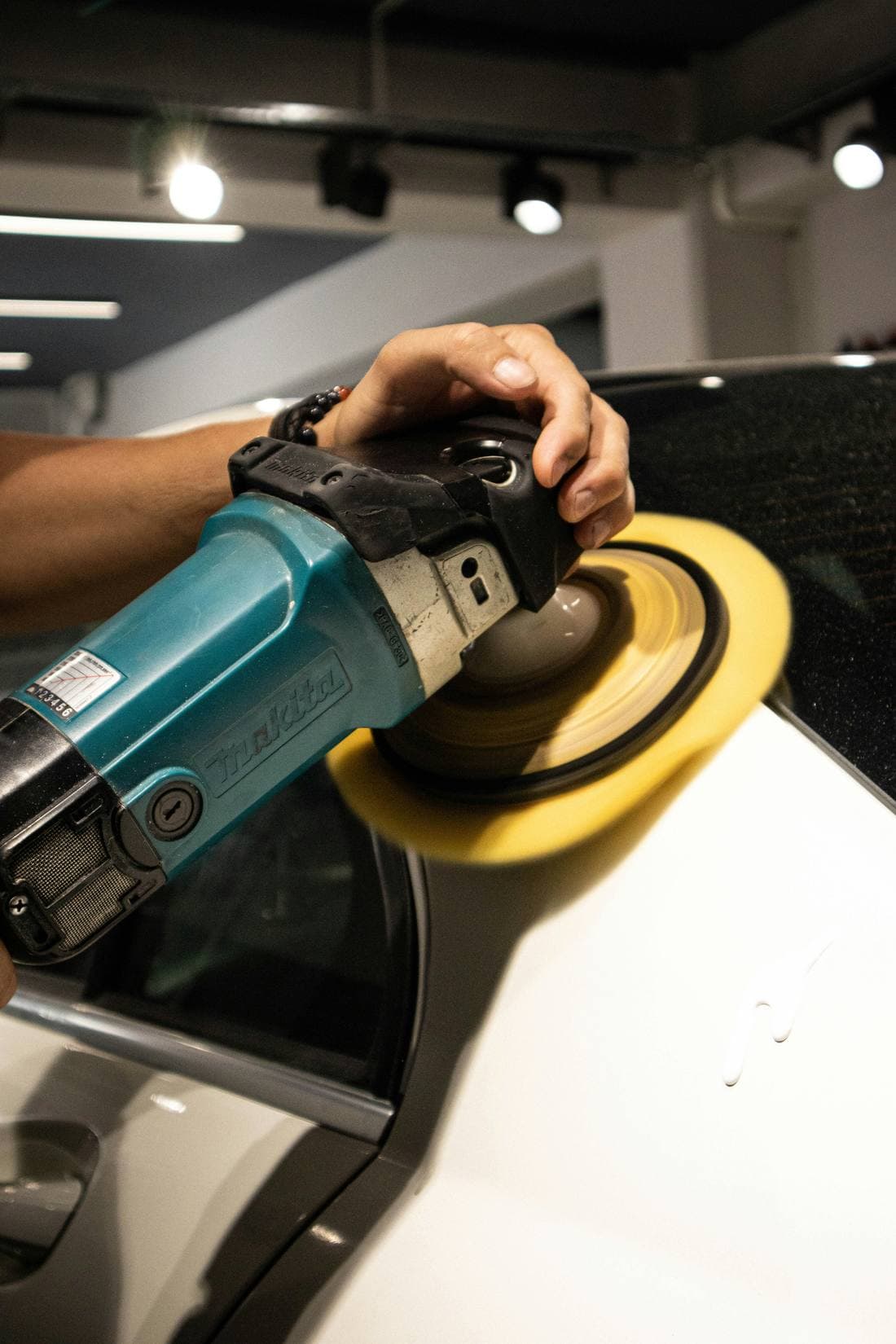 Machine polishing during paint correction